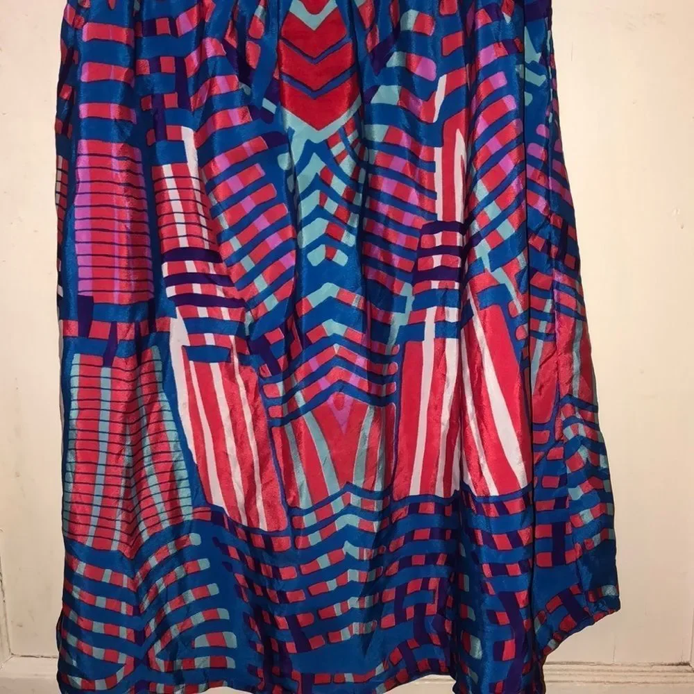 Amazing summer flowy multi color dress sz M - Picture 3 of 8